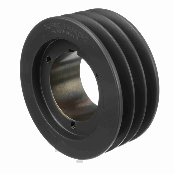 3 Groove Cast Iron Bushed Bore Multiple Sheave, 3Q5V59